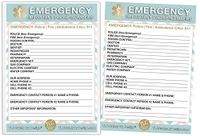 Emergency Contact Cards in Magnetic Sleeve Home Alone 5” x 7” Doctor Approved Refrigerator Safety Important Phone Numbers Call List (2 Cards and 1 Magnetic Sleeve, Pastel Medical ICE)