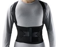 ObboMed® MB-2845NS Industrial Back, Lumbar Abdominal Support Wrap Belt Brace with 4 Metal Stays Splints, extra double side straps adjustable for heavy lifting loading worker porter (S: 28 – 37 inches)