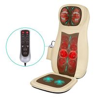Back and Neck Massager Shiatsu Massage Chair for Seat Cushion Pad Full Body – 3D Deep Kneading Vibration Heat Relieve Muscle Pain - Home Office Car Use