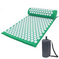 XH-CARE Acupressure Massage Mat Set - Acupuncture Yoga Mats and Pillow for Effective and Simple Treatment of Systematic Pain and Tensions with Travel Bag,Green
