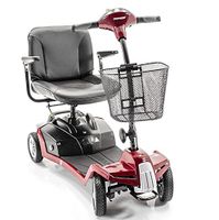 Shoprider ESCAPE 4-Wheel Portable Take Apart Mobility Scooter + Challenger Accessories (RED)