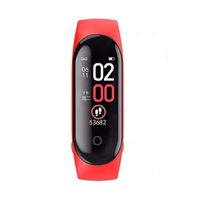 Mkcether M4 Waterproof Sports Watch Smart Bracelet Heart Rate Activity Blood Pressure,Sleep Monitoring, Step, Distance, Calories, for Kids Women and Men (Red)