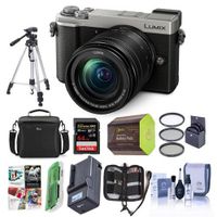 Panasonic Lumix DC-GX9 20.3MP Mirrorless Micro 4/3rd Digital Camera with 12-60mm F3.5-5.6 Lens, Silver - Bundle with Camera Bag, 64GB SDXC Card, Spare Battery, Tripod, Charger, Software Pack, and More
