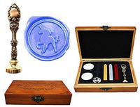 MNYR Fancy Unicorn Luxury Wood Box Gold Metal Peacock Wedding Invitations Gift Cards Paper Stationary Envelope Seals Custom Logo Wax Seal Sealing Stamp Wax Sticks Melting Spoon Wood Gift Box Kit