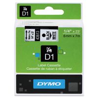 Genuine DYMO 1/4" (6mm) Black on White D1 Label Tape for Electronic Dymo LabelManager 160 Label Maker