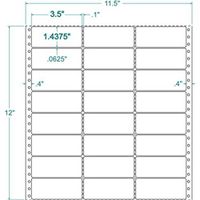 Compulabel Pinfeed Labels Fanfold Permanent Adhesive, 3 1/2" x 1 7/16", White (130408)