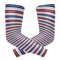 Red Blue White Gray Stripes Unisex Arm Sleeve UV Protection Arm Compression Sleeve Skin Protection Sport Arm Cooler Sleeve for Running Hiking Jogging Motorcycling Climbing Camping