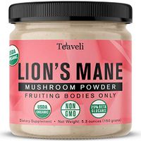 Organic Lions Mane Mushroom Extract Powder from Whole Fruiting Bodies – Nootropic Brain Support Supplement with 25% Betaglucans- 2500mg/Serving of Lion’s Mane Powder - Supports Mental Clarity & Immune