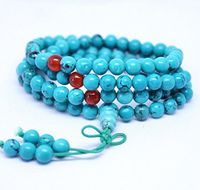 The Art of Cure Healing Jewelry & Mala meditation beads (108 beads on a strand) (man-made turquoise)