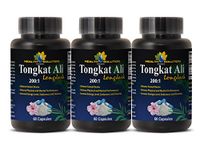 Sexual Performance Enhancement Pill - TONGKAT ALI Root Extract 200:1 (LONGJACK) - Tongkat Complex - 3 Bottles 180 Capsules