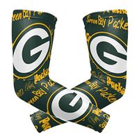 Green Bay Packers Cooling Arm Sleeve (Pair) - Elbow Brace Support Sun UV Protection for Men & Women - Sports Sleeves for Basketball Baseball Softball Volleyball