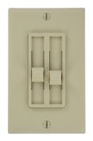 Leviton 6628-I SureSlide 300W Per Circuit Incandescent or 300VA Magnetic Low Voltage Dual slide-to-OFF Dimmer, Single Pole, Ivory