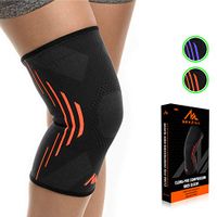 NEWZILL Compression Knee Brace for Knee Pain - Braces and Supports Knee for Pain Relief, Meniscus Tear, Arthritis, Injury, Running, Joint Pain, Support - Best Knee Sleeve (Black/Orange, Large)