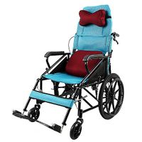 HSRG Folding a semi-Recumbent Wheelchair,with Disassembly high Backrest Portable Elderly Travel Trolley