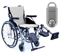 Karman S-Ergo 115 Ultra Lightweight Ergonomic Wheelchair | Seat Size 16" X 17" | Upgraded to Elevating Legrests | Quick Release Wheels in Silver & Free Silver Safety Alarm