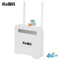 KuWFi 4G LTE WiFi Router Unlocked Wireless CPE Routers with SIM Card Slot LAN Port Support 4G to Wired Network up to 32 Users Devices Work for Caribbean/Europe/Asia/Middle East/Africa