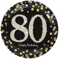 Amscan 541965 Sparkling Celebration 80 Paper Dessert Plates Party Supplies, 7", Multicolor