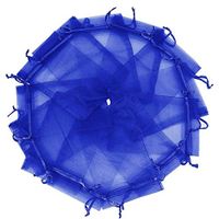 Wuligirl 100pcs Drawstring Blue Organza Bags 5 x 7 Inch Jewelry Lipstick Cosmetics Pouches Baby Shower Party Wedding Favor Seashell Candy Bags(Blue 5X7)