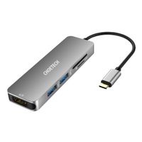 CHOETECH USB-C Multiport Hub Adapter with 4K HDMI (30Hz) Video Output, 2 USB 3.0 Ports and SD & TF Card Reader Compatible with 2018 MacBook Pro/iPad Pro/MacBook Air,Dell XPS 13 15,iMac,Surface Book 2