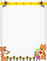 Girl & Boy Teddy Bear Stationery Printer Paper 26 Sheets