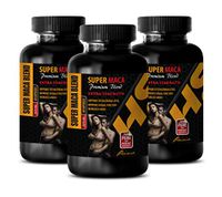 Testosterone Booster Natural - Super MACA Premium Blend - Extra Strength - yohimbe and Horny Goat Weed - 3 Bottles 180 Capsules