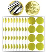 200pcs Gold Embossed Stickers Foil Blank Certificate Sealing Labels - 1 3/4" Gold Metallic Wafer Seals Labels for Package Envelope (200 Pcs)