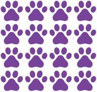 Yadda-Yadda Design Co. Dog Paw Prints - Vinyl Transfer Decals - DIY Wallpaper (3" w x 2.75" h)(48) (Purple)