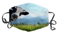 Dust Face Mask for Dust Mouth Mask Anti-Dust Mask Adjustable Earloop Face Mask (Funny Cow On A Green Meadow)