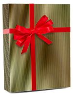 30" X 100' Black & Gold Metallic Stripe Gift Wrap