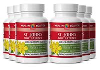 ST JOHN'S WART HERB EXTRACT With Siberian Eleutherococcus and Gingkgo Biloba - Depression support - 6 Bottles 360 Capsules