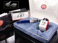 Aurora Torino 150 Blue with Sterling Silver Overlay Fine Point Fountain Pen - AU-800IT-F