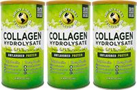 Great Lakes Gelatin, Collagen Hydrolysate, Unflavored Beef Protein, Kosher, 16 Oz Cans (Pack of 3)