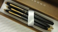 Cross Made in the USA Century Classic Trio of Satin Matte Black and 23k Gold Appointment Selectip Rollerball Pen , Ball-point Pen and 0.9mm Pencil Set. Very Rare Made in Lincoln Rhode Island, USA .