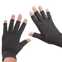 Efaster Anti Arthritis Copper Fingerless Gloves - Compression Therapy Circulation - Men Women Open Finger Hand Gloves for Rheumatoid and Osteoarthritis - Arthritic Joint Pain Relief for Typing (Gray)