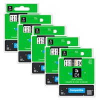 Replace DYMO D1 Label Tape 45013 S0720530 Black on White for LabelManager 160 280 260P 210D 420 450D Label Maker, 1/2 Inch x 23 Feet 7m, 5-Pack