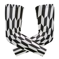 LEVEIS Black White Chevron Arm Sleeves UV Protection for Men Women Sunblock Protective Gloves Running Golf Cycling Driving Long Arm Cover 1 Pair