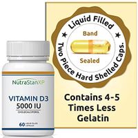 NutrastanXP Vitamin D3 Cholecalciferol Supplement for Men Women 5000 IU - 60 Liquid Filled Capsules