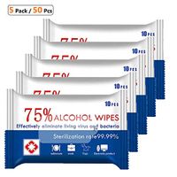 Wet Wipes [5 Packs/ 50 Pcs] Daily Use Cleaning Wet Wipes Disinfectant Wipes for Hand Home House Daily Use