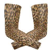WXLIFE Animal Leopard Print Sun Uv Protection Sport Arm Sleeves for Men Women Kids Running Basketball Cycling Arm Warmer Sleeves 1 Pair