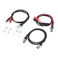 Akozon P1260 Coaxial Cable BNC to BNC Crocodile Chip Test Hook Testing Lead Kit