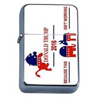 Donald Trump Flip Top Oil Lighter S5 Smoking Cigarette Smoker Includes Silver Case Presidential Candidate