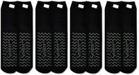 Secure (4 Pairs) Non Skid Socks with All-Around Grip Tread - Hospital Style for Elderly Fall Injury Prevention