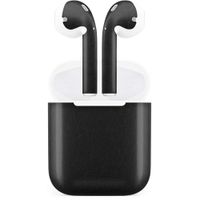 BocaDecals Full Deluxe Vinyl Skin for Apple Airpods Gen1 & Gen 2 (Non-Wireless Charging) (Black Leather)