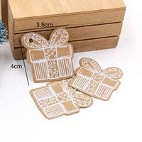 Kraft Paper Tags, Gift Tags Rope, 50PCS Multi Style Christmas Series Paper Tags DIY Crafts Hang Tag Rope Christmas Party Labels Gift Wrapping Supplies - Gift Box