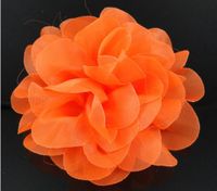 10pcs Big Hard Organza Cabbage Flowers DIY Craft Wedding Appliques Lots U Pick (Orange)