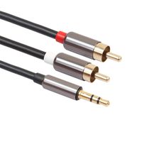 3.5mm Jack Male Aux Cable Gold Plated Headphone Aux Jack Splitte Revolution 2rca Male AUX Audio Cable