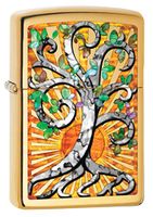 Zippo Custom Lighter: Fusion Tree of Life - High Polish Brass 78816