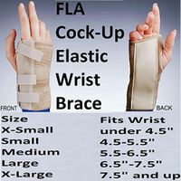 FLA 6" Cock-Up Elastic Wrist Brace Immobolizer Support Large Right