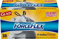 Glad ForceFlex Tall Kitchen Drawstring Trash Bags - Unscented - 13 Gallon - 38 Count
