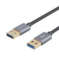 Short USB 3.0 Cable, CableCreation USB Type A Male to Male Cable, Compatible External Hard Drive, Camera, Handwriting Board, Radiator and More, Space Gray, Aluminum Case, 1.6ft